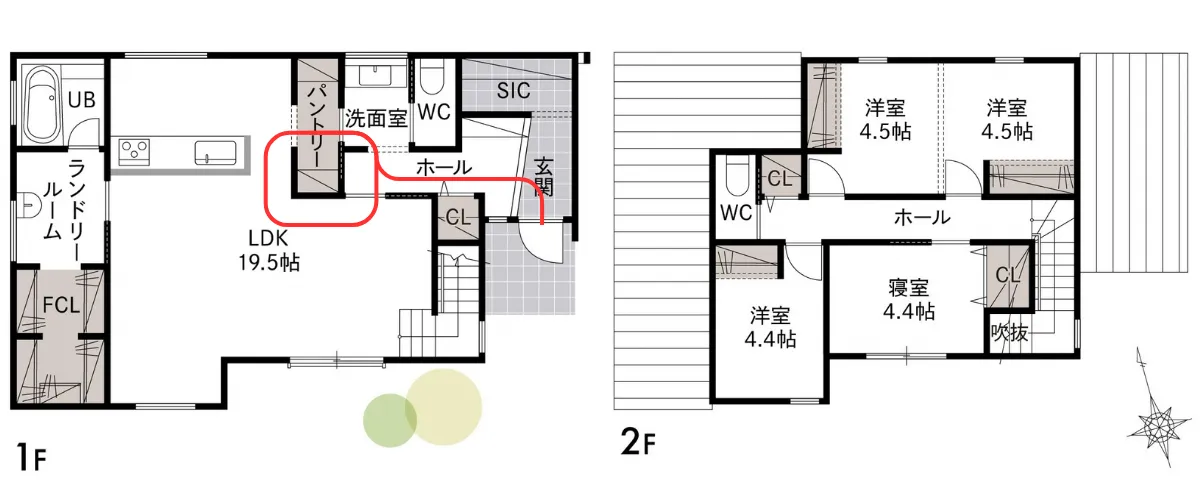 日常の混雑を回避できる2ルートの回遊動線