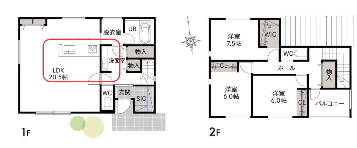 洗面台を中心にしたスムーズな帰宅動線