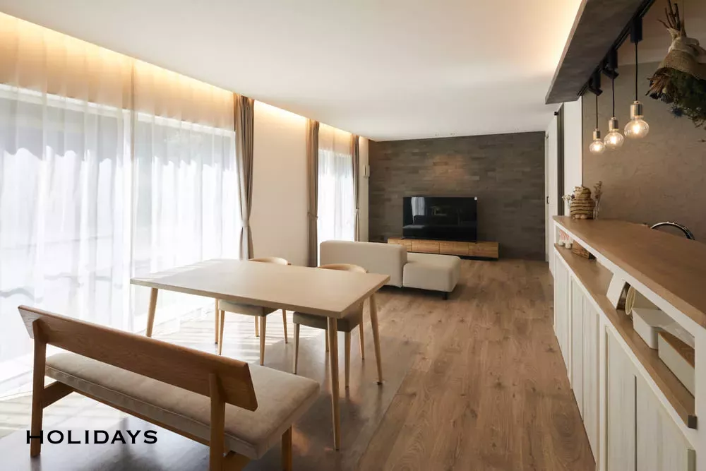 キッチンをLDKの中心に。家事動線が完璧な回遊性の高い家