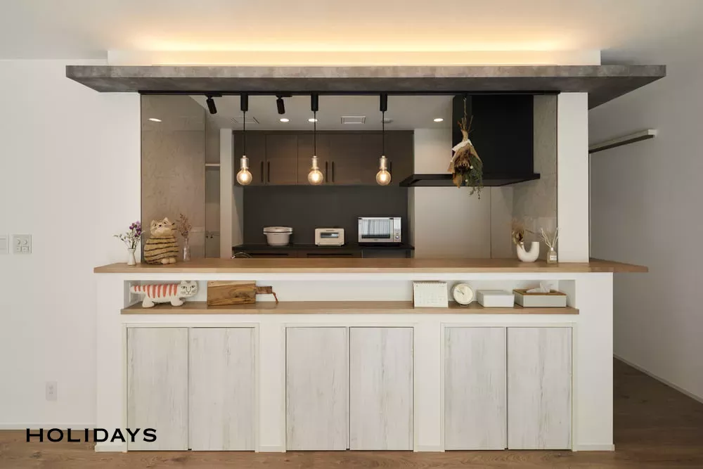 キッチンをLDKの中心に。家事動線が完璧な回遊性の高い家