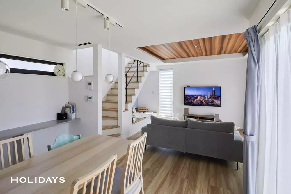 ホワイト×木目が美しい全館空調ハウス