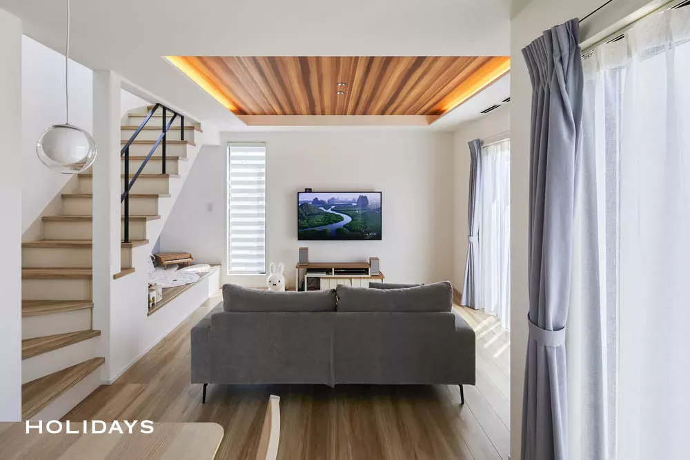 ホワイト×木目が美しい全館空調ハウス