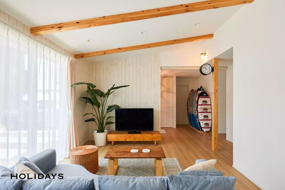 店舗併用の平屋サーファーズハウス