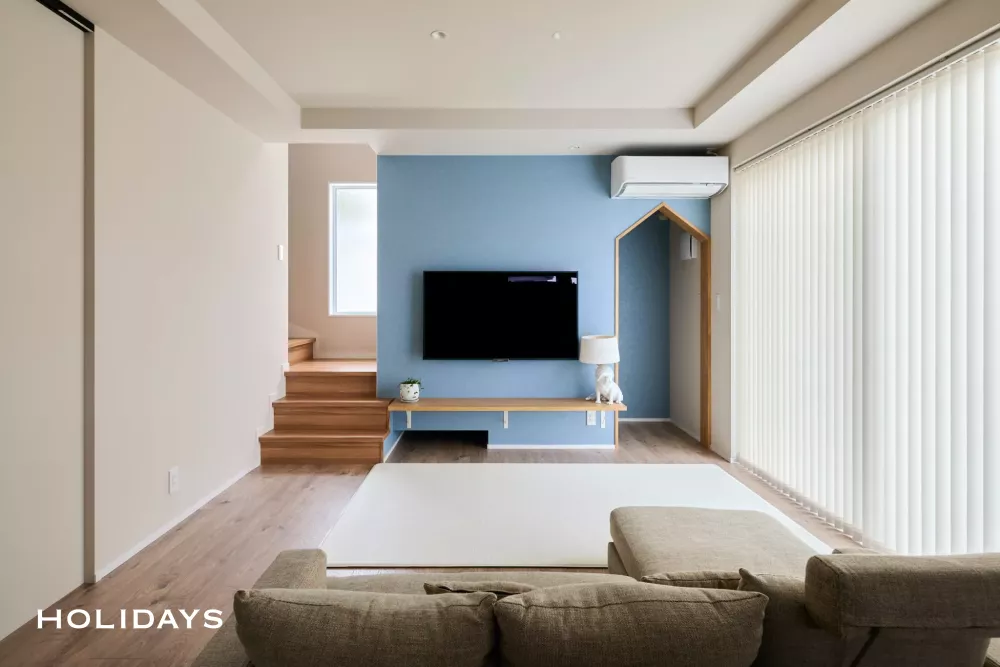 天井高で空間をゆるやかに分けたナチュラルハウス