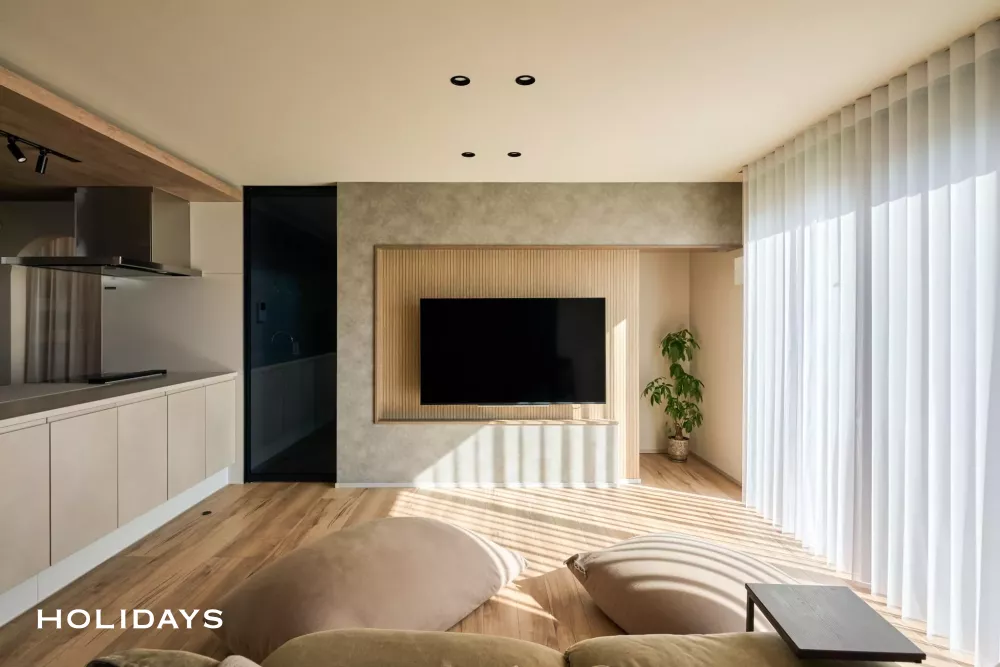 Rの曲線で包み込む優しく上品な空間