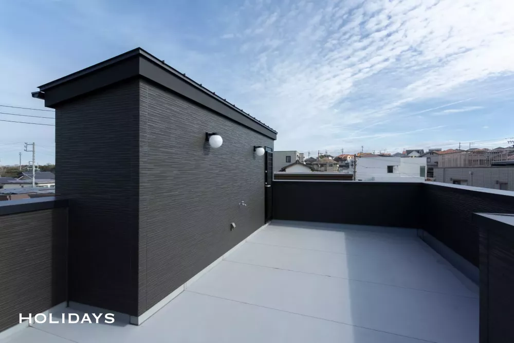 屋上があり、収納力も抜群な家